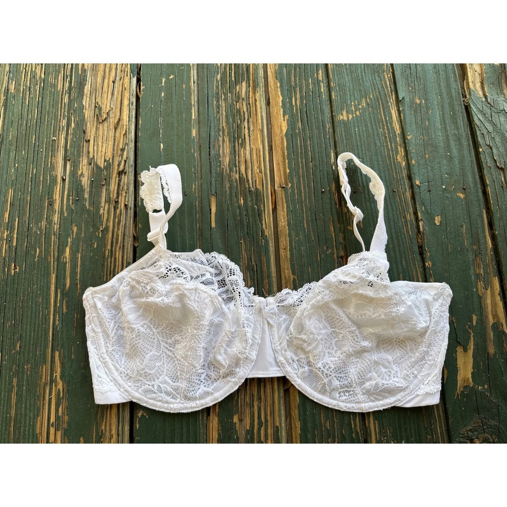 Bali 6543 Lace Desire Unlined Underwire Bra White Floral 40DD